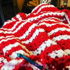 Red and white blanket